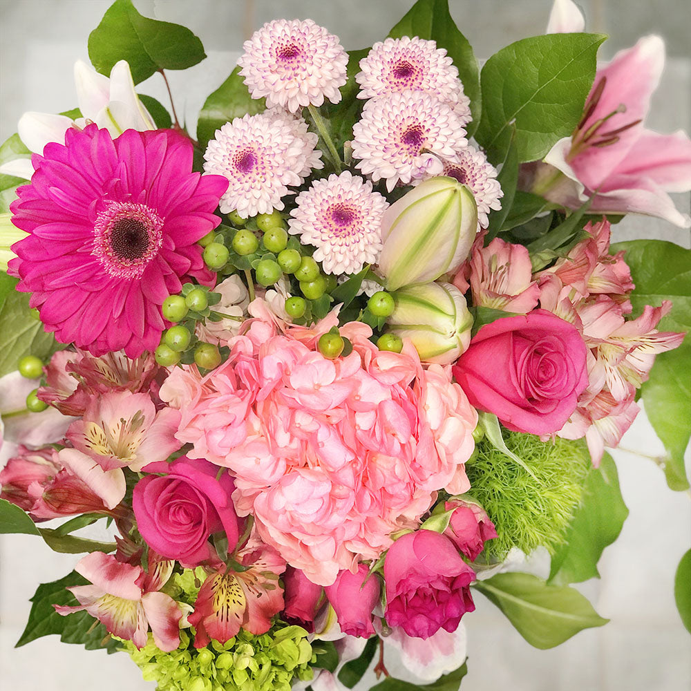 White and Dark Pink Bouquet