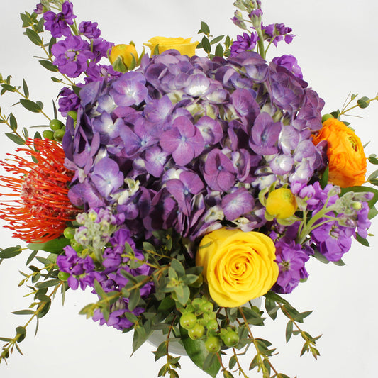 Purple & Orange Centrepiece Fleuressence 